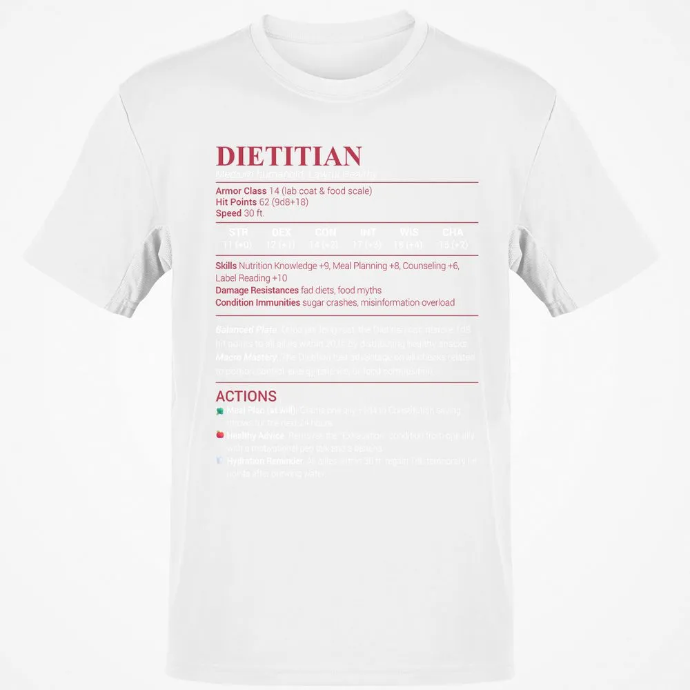 Dietitian Classic Unisex T-Shirt - White - 12