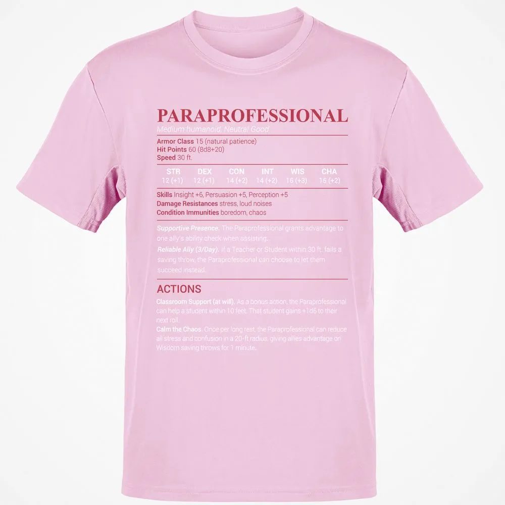 Paraprofessional Classic Unisex T-Shirt - Light Pink - 5