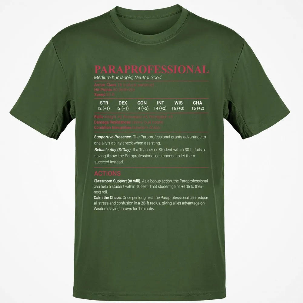 Paraprofessional Classic Unisex T-Shirt - Military Green - 6
