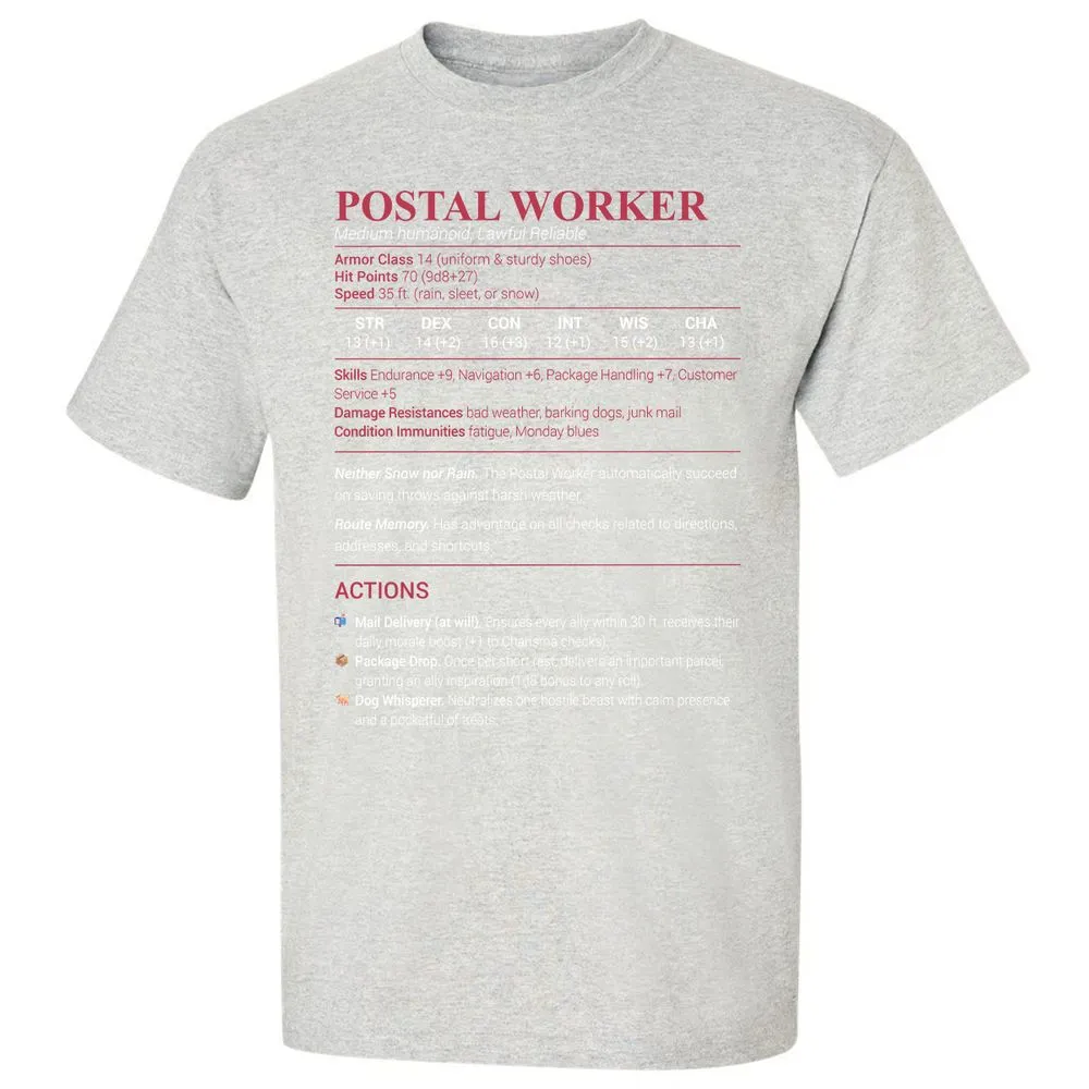 Postal Worker Classic Unisex T-Shirt - Ash - 2