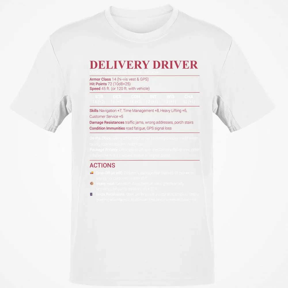 Delivery Driver Classic Unisex T-Shirt - White - 12