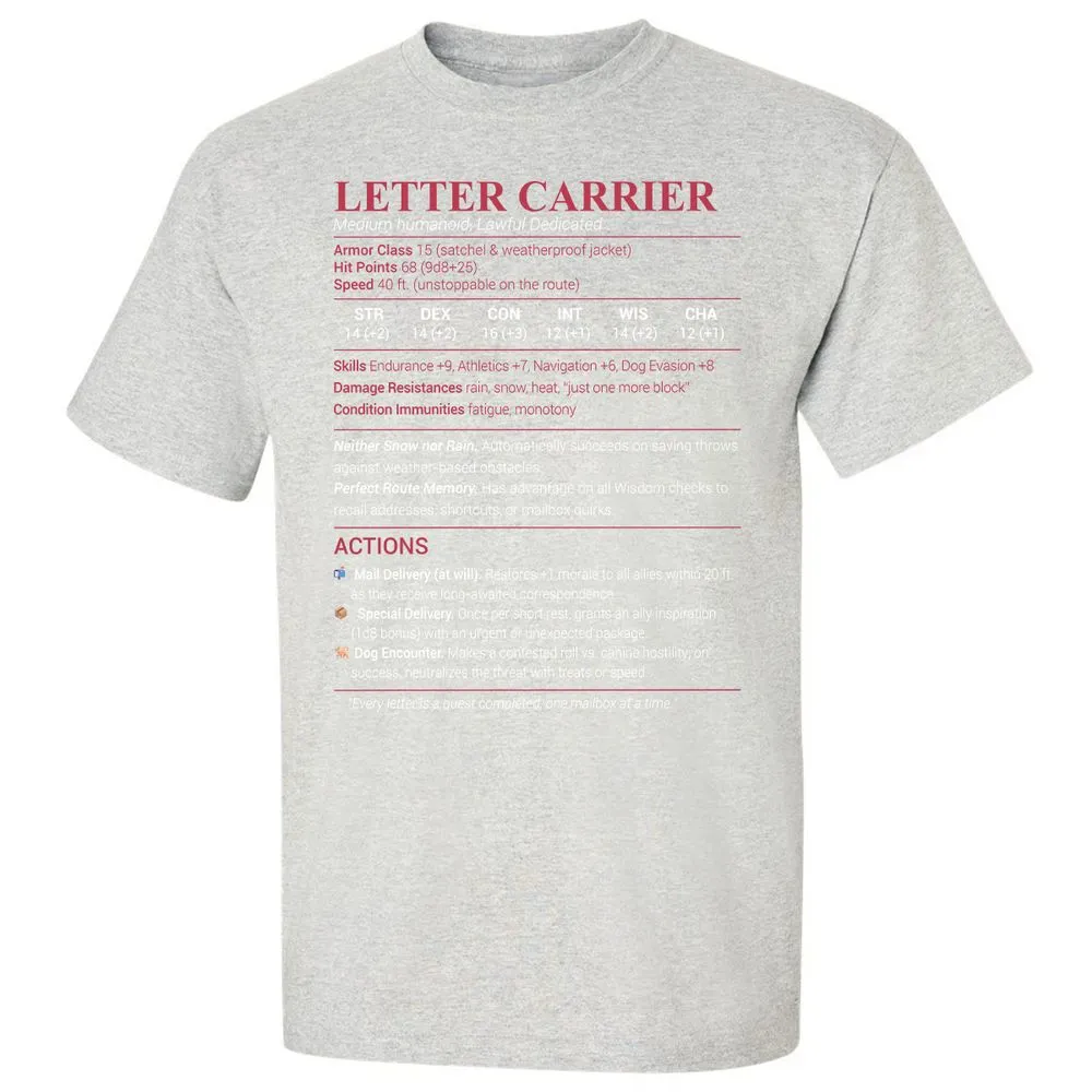 Letter Carrier Classic Unisex T-Shirt - Ash - 2