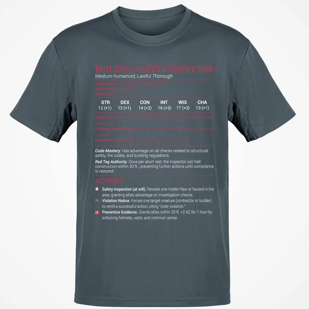 Building Safety Inspector Classic Unisex T-Shirt - Charcoal - 3