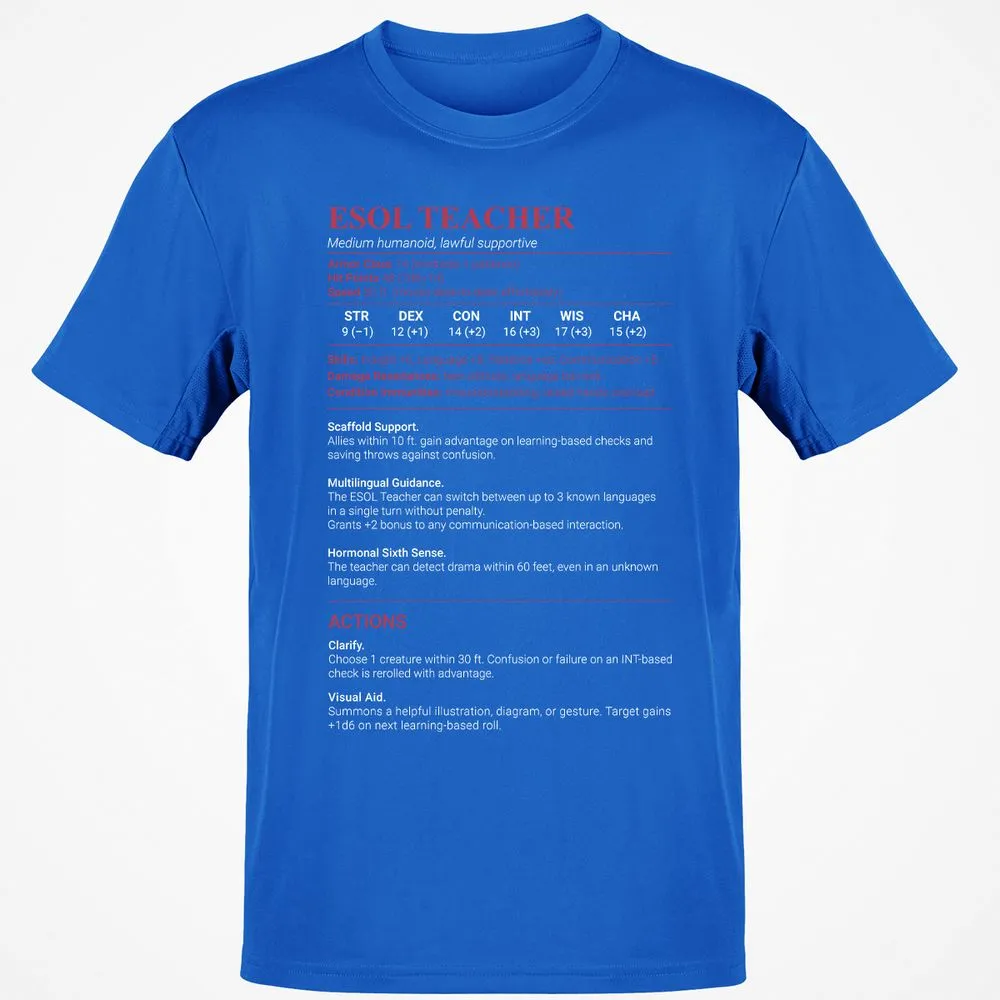 ESOL Teacher Classic Unisex T-Shirt - Royal - 11