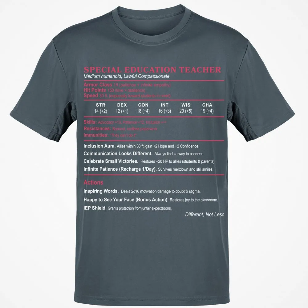 Special Education Teacher Classic Unisex T-Shirt - Charcoal - 3