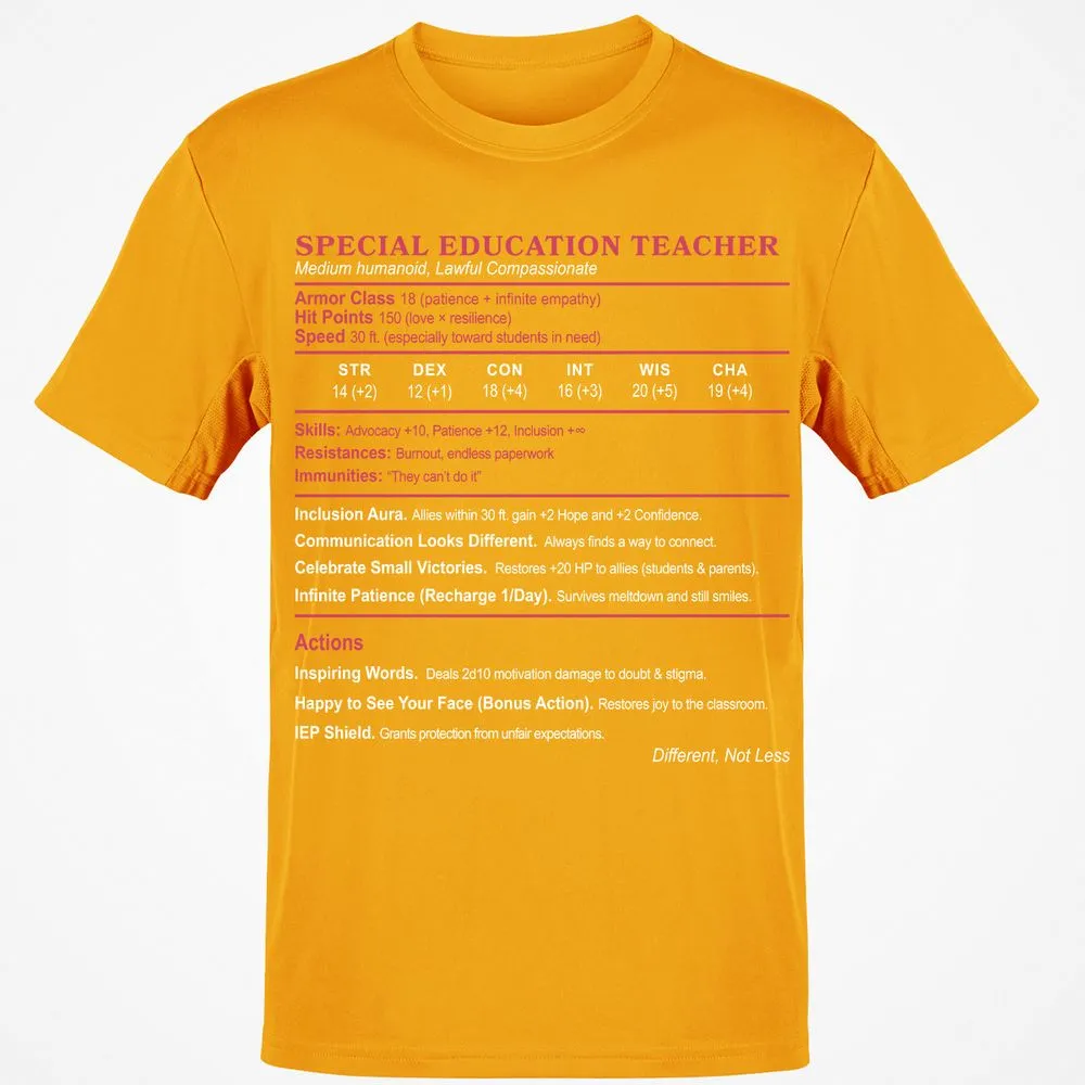 Special Education Teacher Classic Unisex T-Shirt - Gold - 4