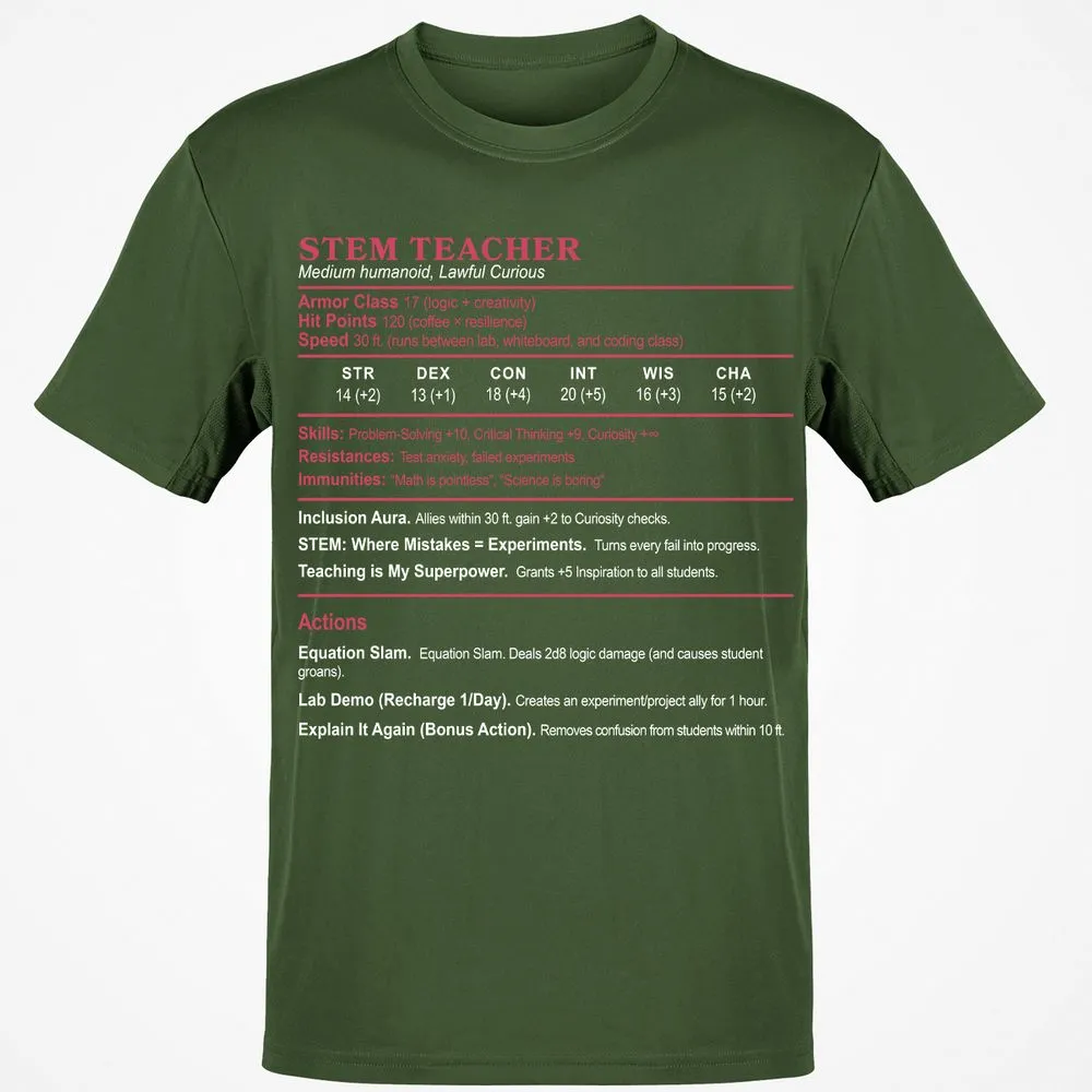 STEM TEACHER Classic Unisex T-Shirt - Military Green - 6