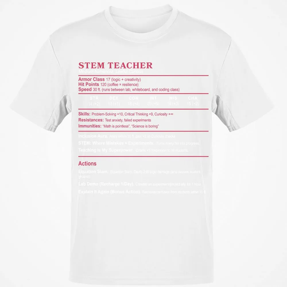 STEM TEACHER Classic Unisex T-Shirt - White - 12