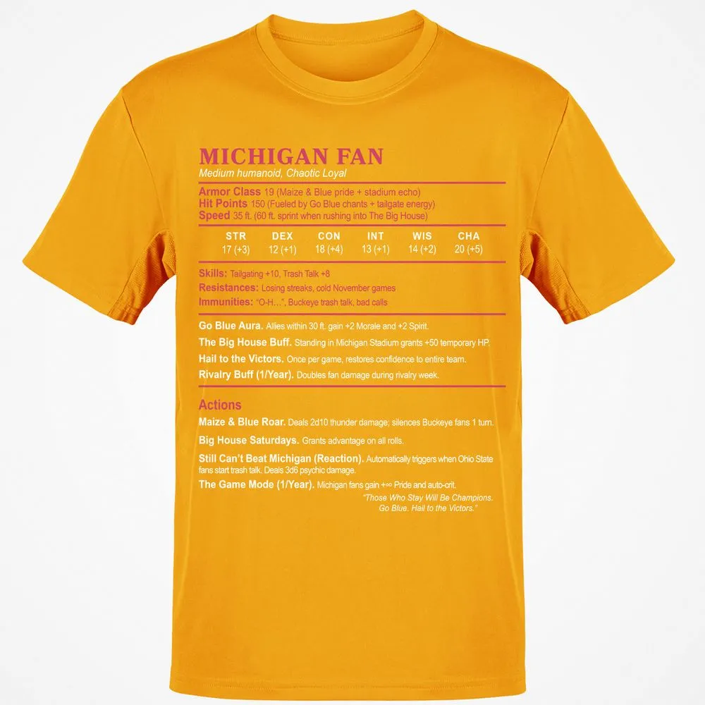 MICHIGAN FAN Classic Unisex T-Shirt - Gold - 4