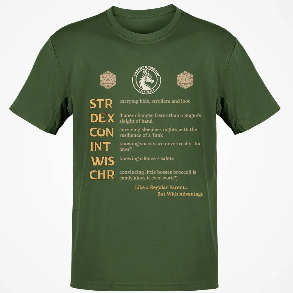 Parent & Dragon RPG Stats - Military Green - 6
