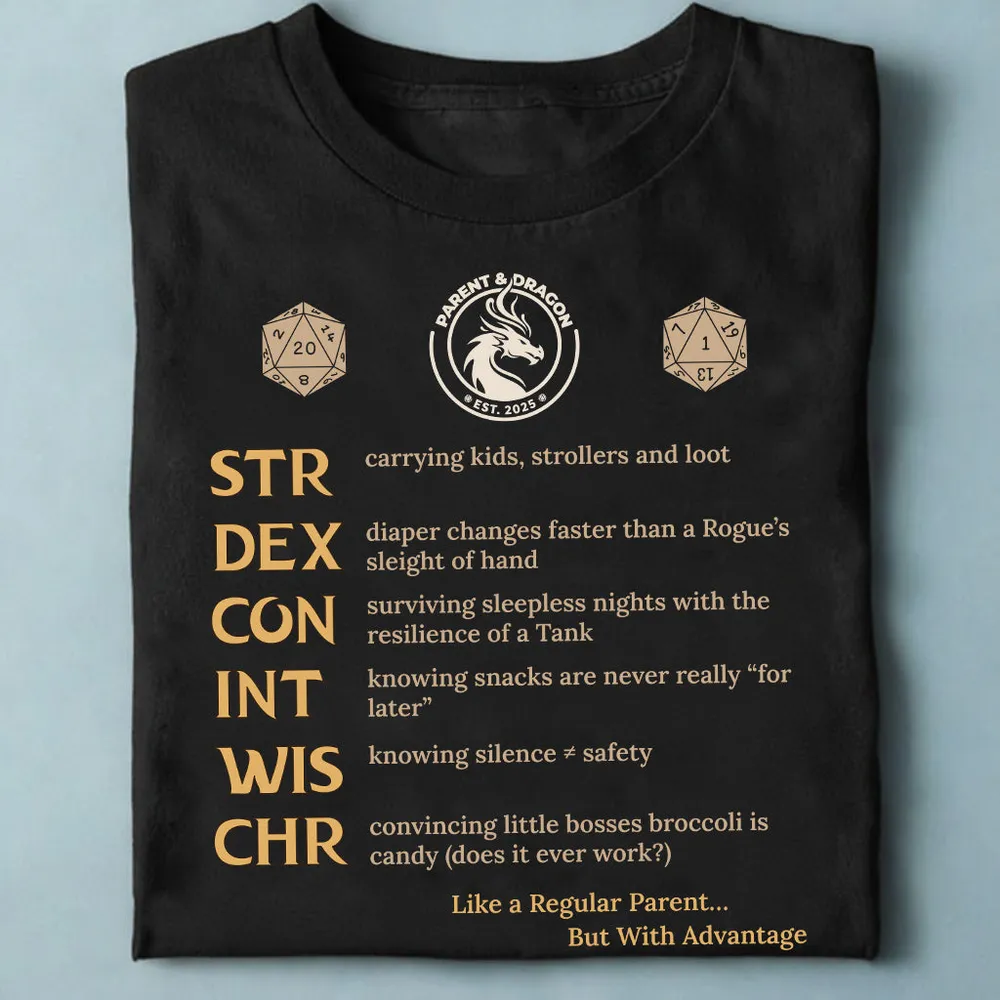 Parent & Dragon RPG Stats Classic Unisex T-Shirt - 1