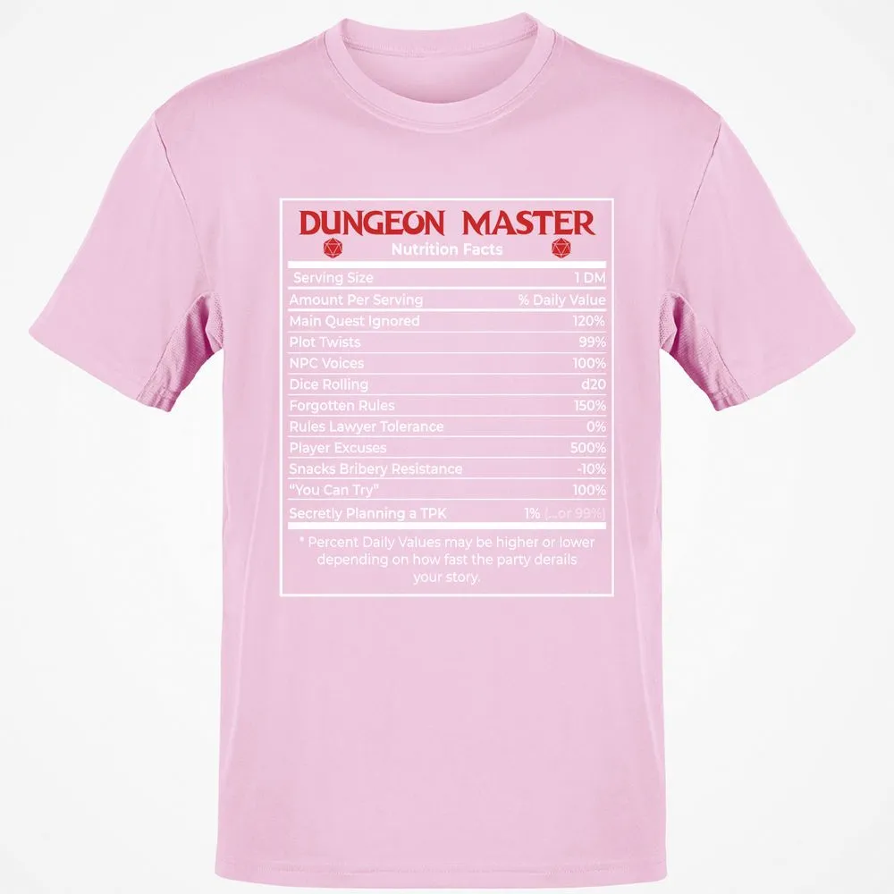 Dungeon Master Nutrition Facts Classic Unisex T-Shirt - Light Pink - 5