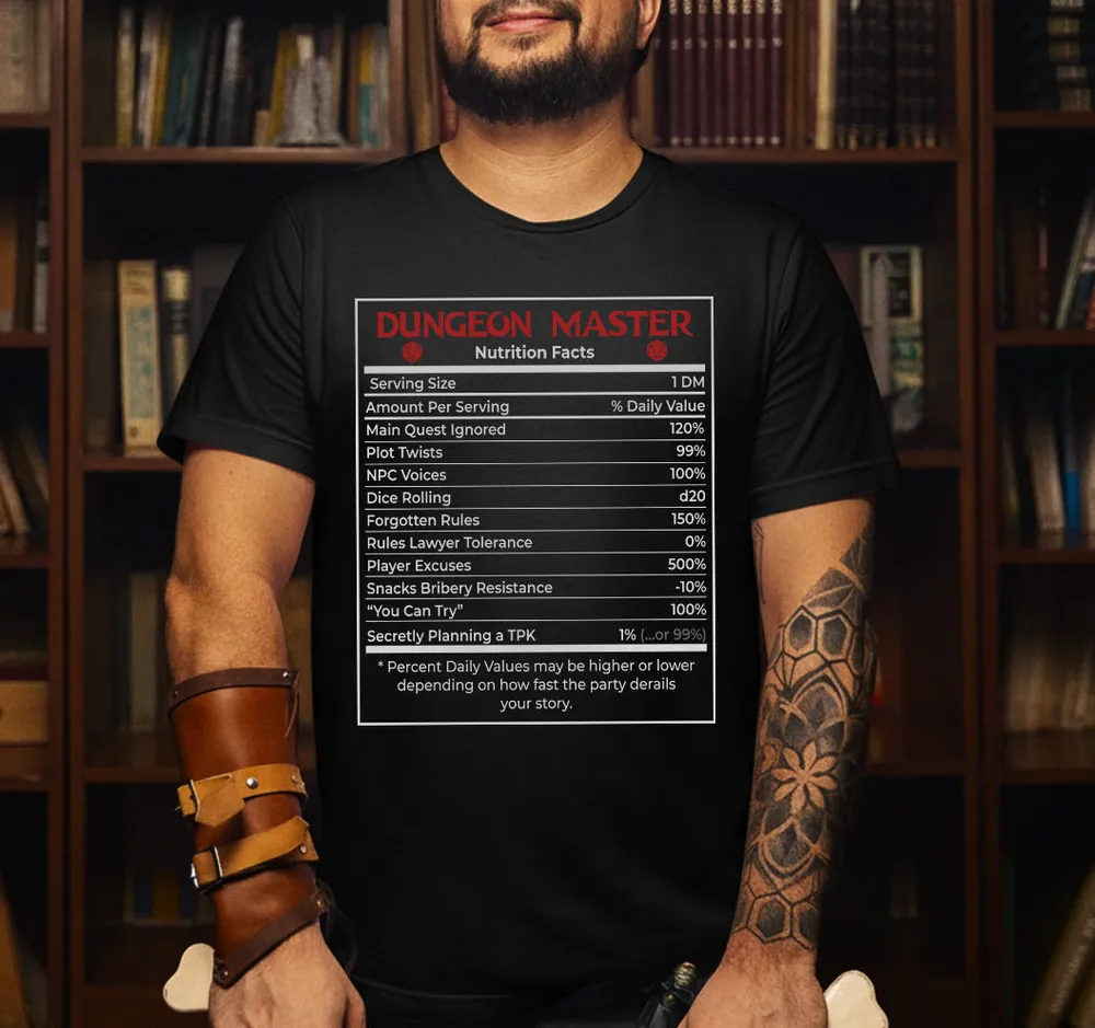 Dungeon Master Nutrition Facts Classic Unisex T-Shirt - 1