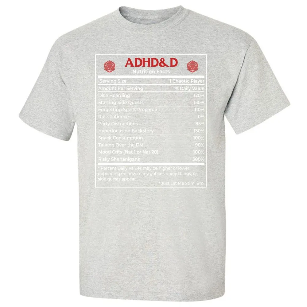 ADHD&D Nutrition Facts Classic Unisex T-Shirt - Ash - 2