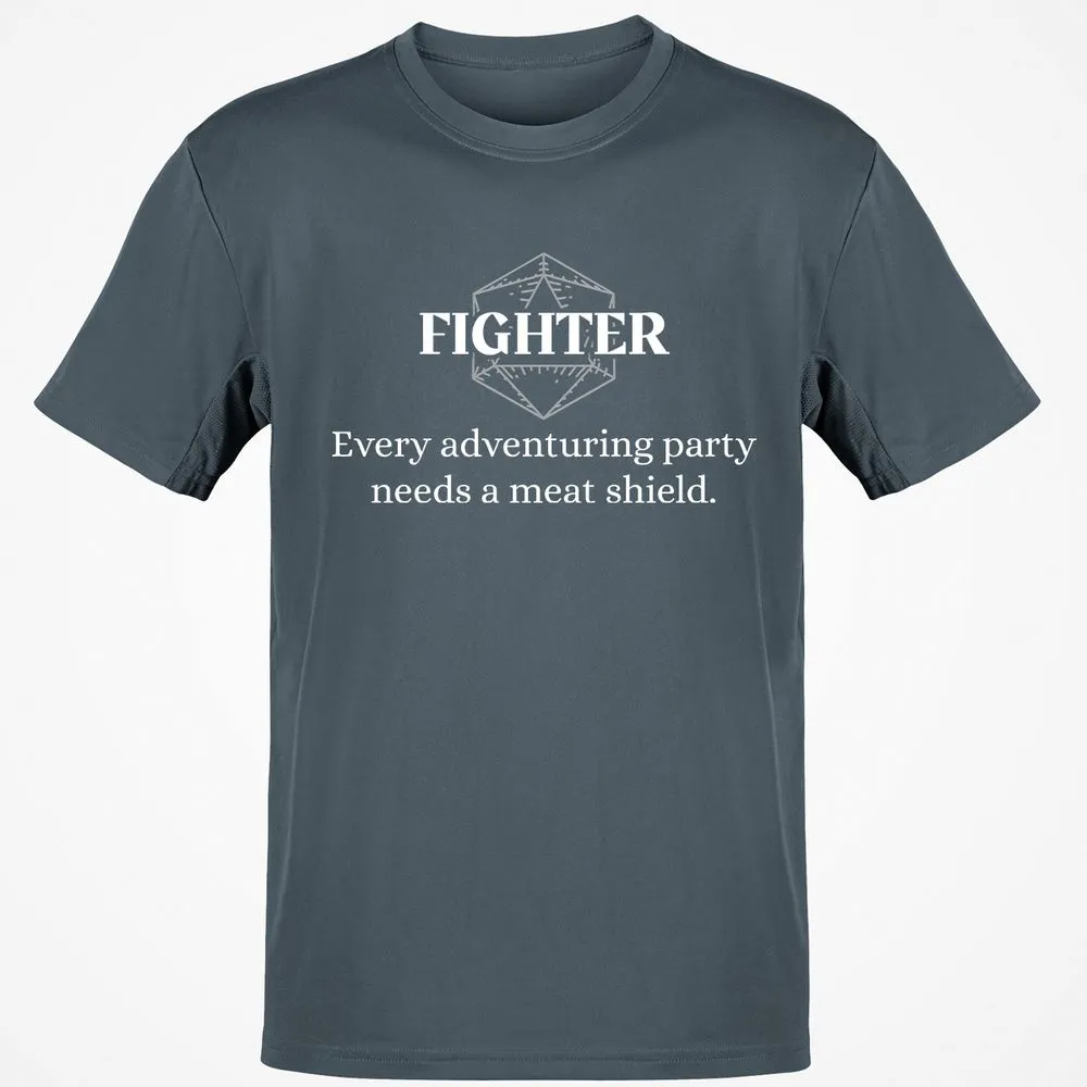 Fighter – Every Party Needs A Meat Shield Classic Unisex T-Shirt - Charcoal - 3