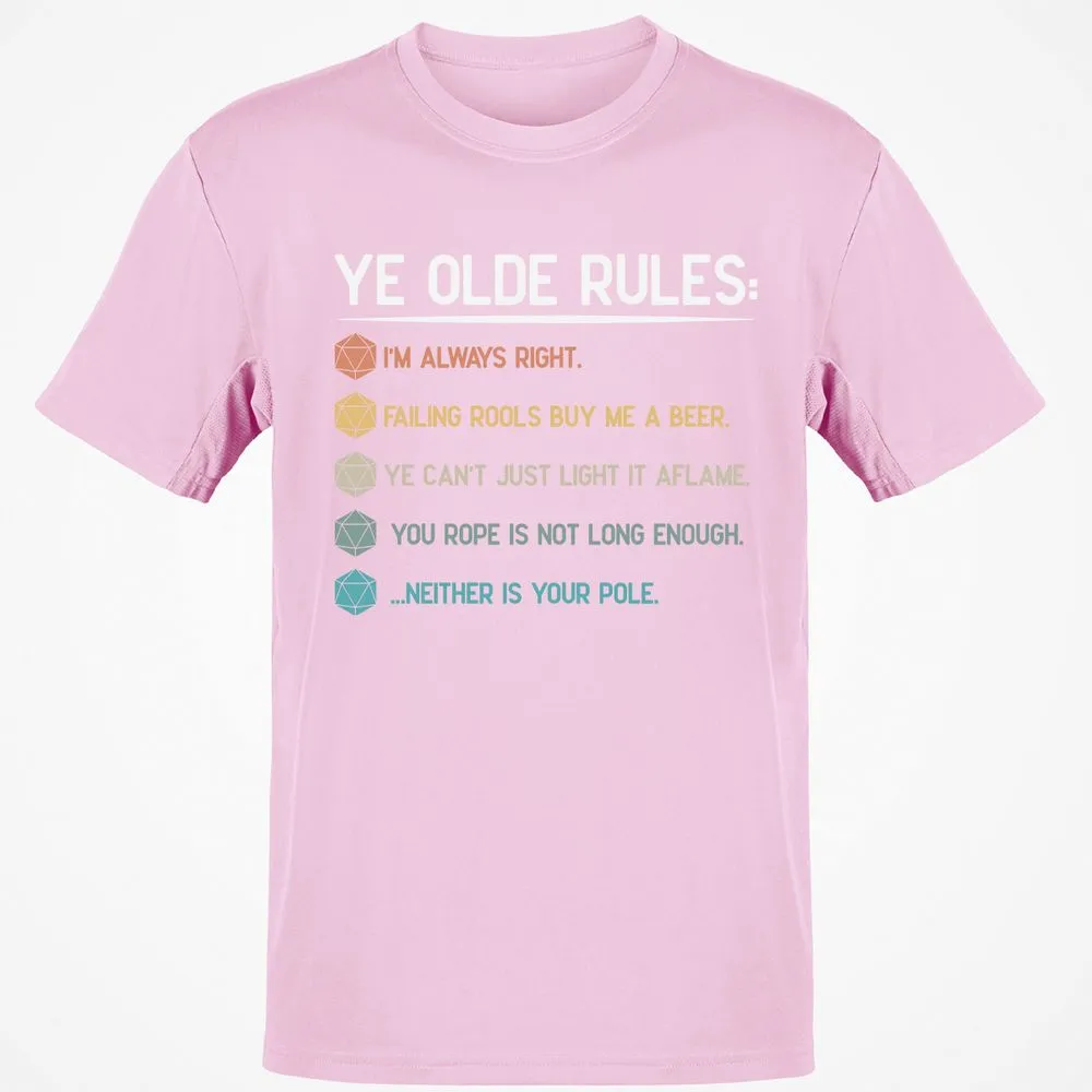 Dungeon Master Rules – Ye Olde RPG Classic Unisex T-Shirt - Light Pink - 5