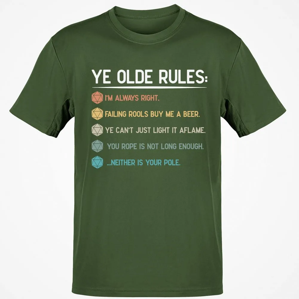 Dungeon Master Rules – Ye Olde RPG Classic Unisex T-Shirt - Military Green - 6