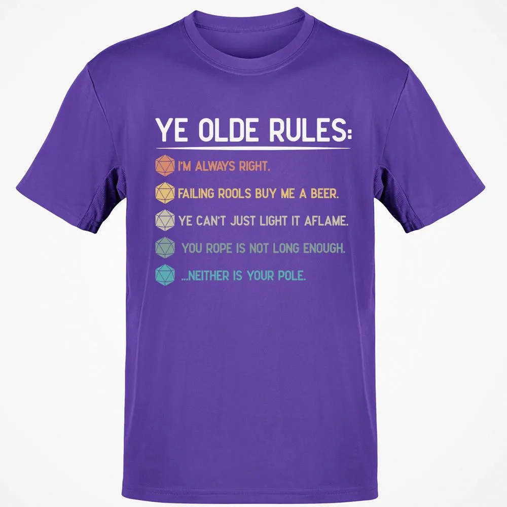 Dungeon Master Rules – Ye Olde RPG Classic Unisex T-Shirt - Purple - 9