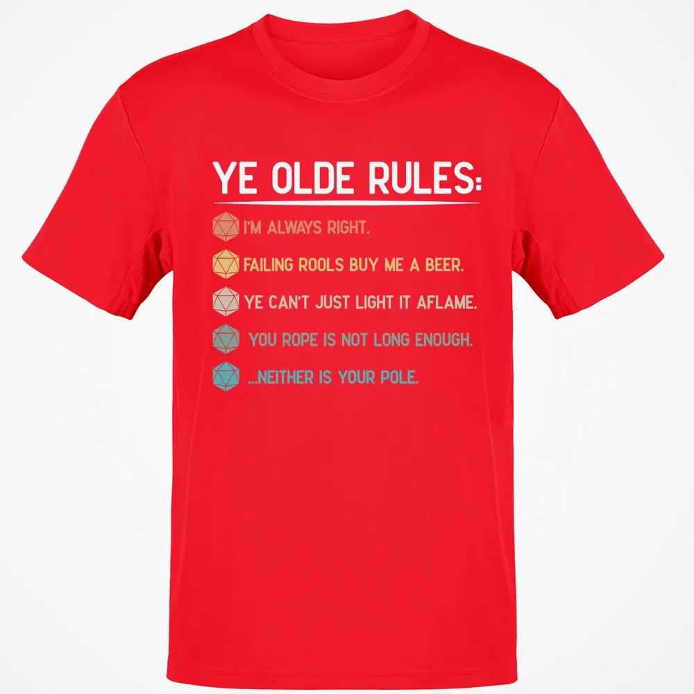 Dungeon Master Rules – Ye Olde RPG Classic Unisex T-Shirt - Red - 10