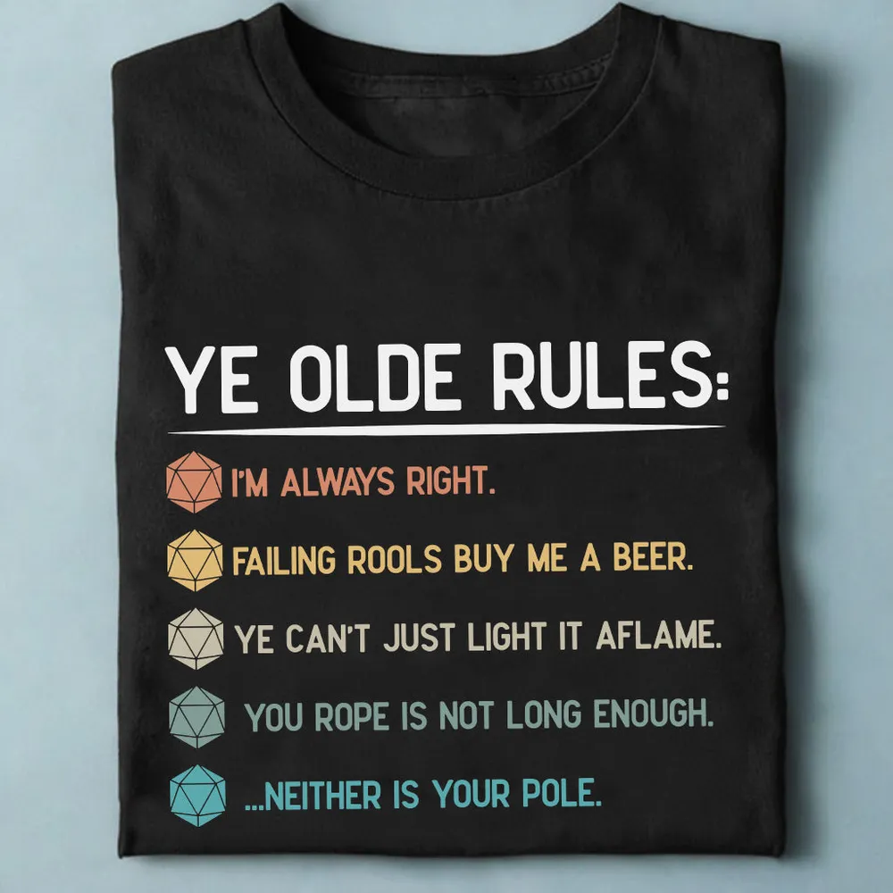 Dungeon Master Rules – Ye Olde RPG Classic Unisex T-Shirt - 1