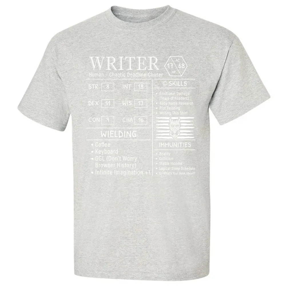 Writer Stats New Classic Unisex T-Shirt - Ash - 2