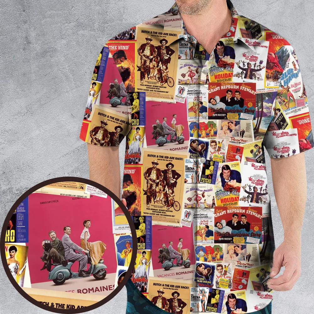 Hollywood Classics Collage Hawaiian Shirt - 1
