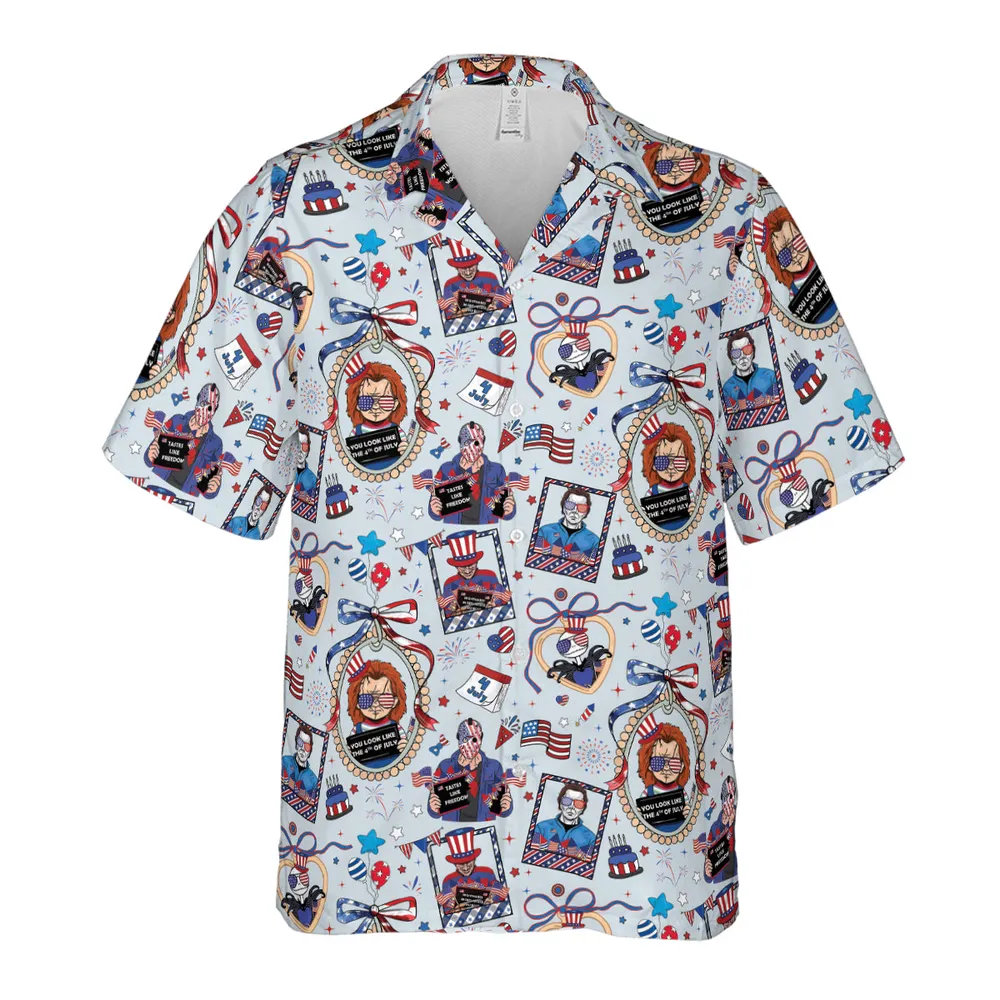 Patriotic Horror Hawaiian Shirt - 2