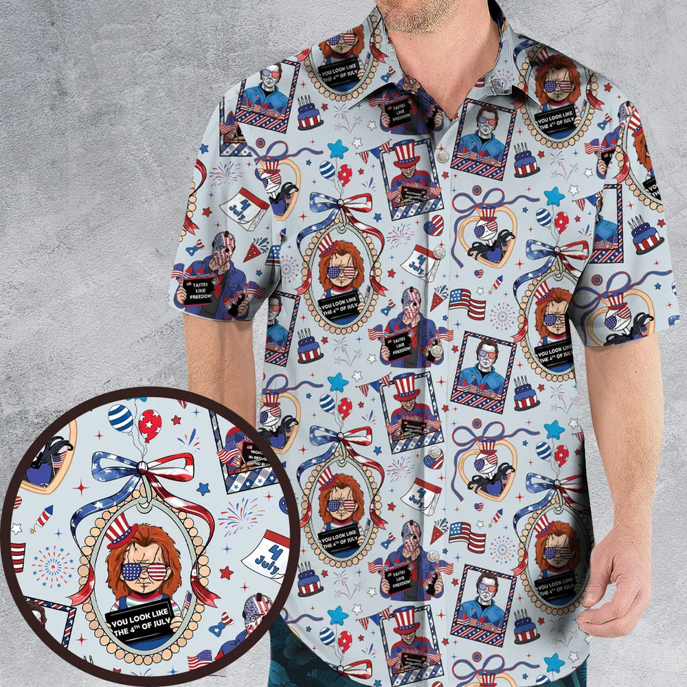 Patriotic Horror Hawaiian Shirt - 1