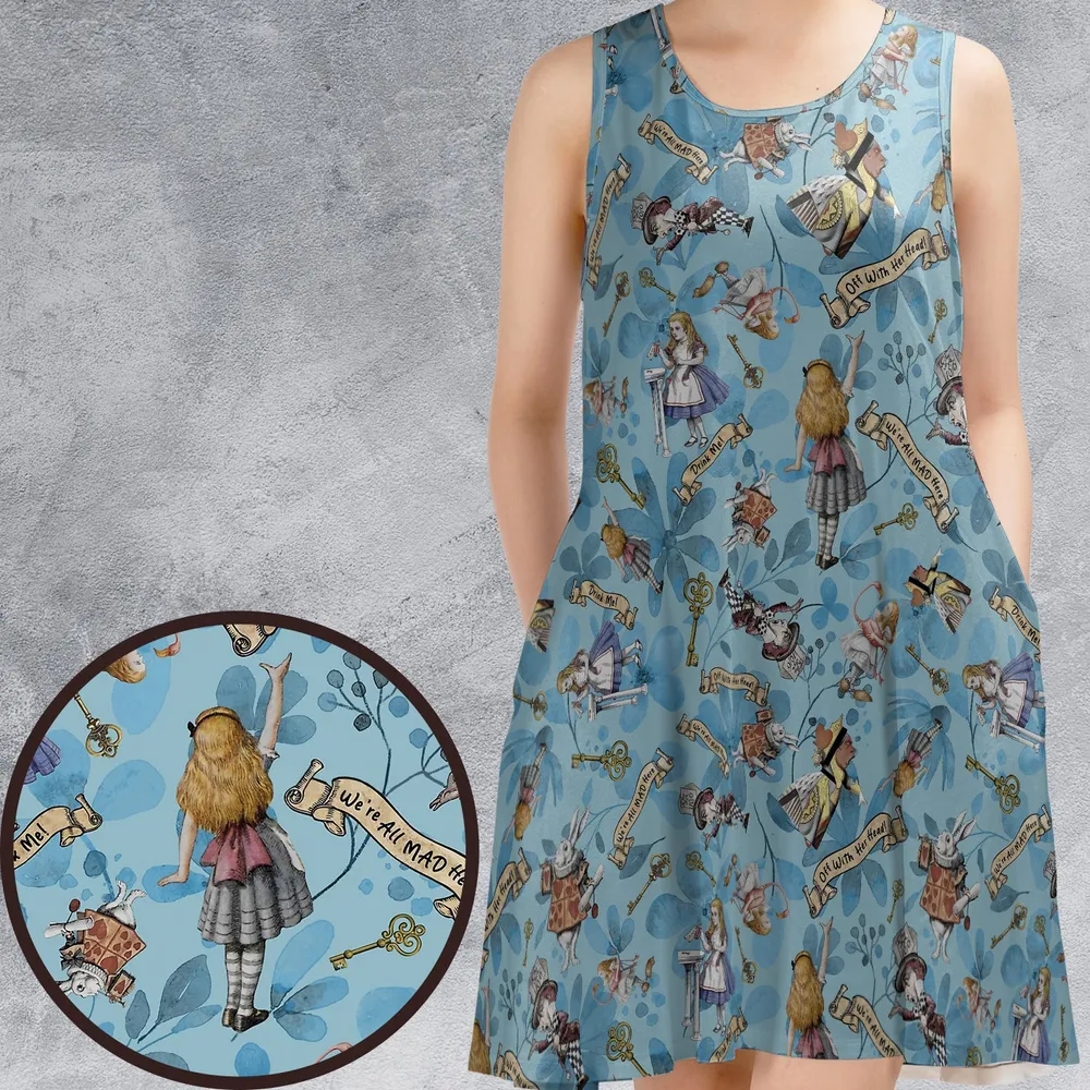 Alice Watercolor Flower Sleeveless Dress - 1