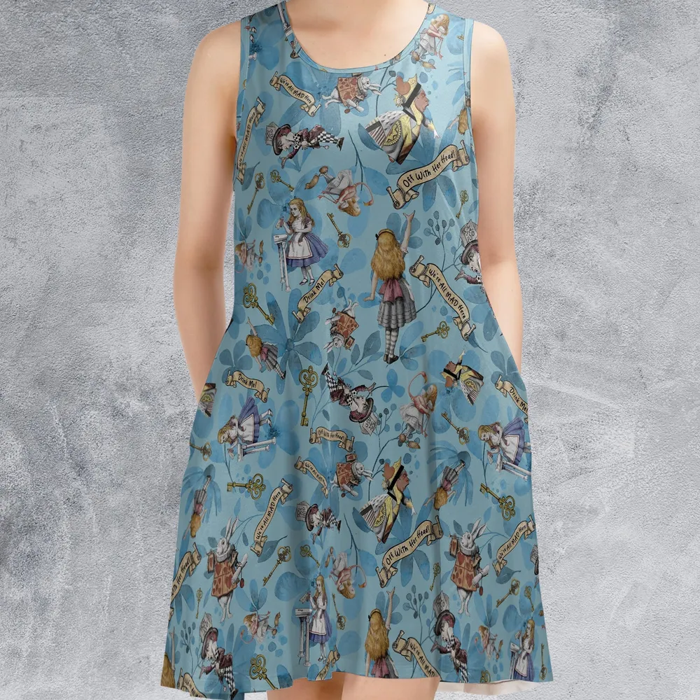 Alice Watercolor Flower Sleeveless Dress - 2