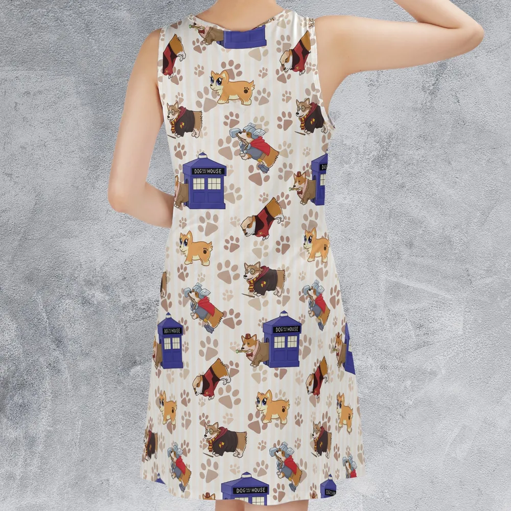 Breeds of Corgis Sleeveless Dress - 3