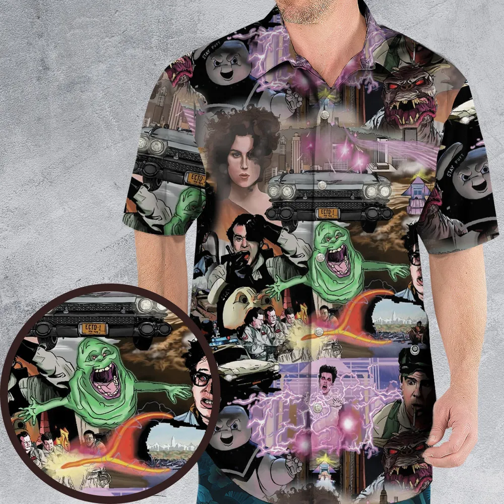 Ghostbusters Comic Style Montage Hawaiian Shirt - 1