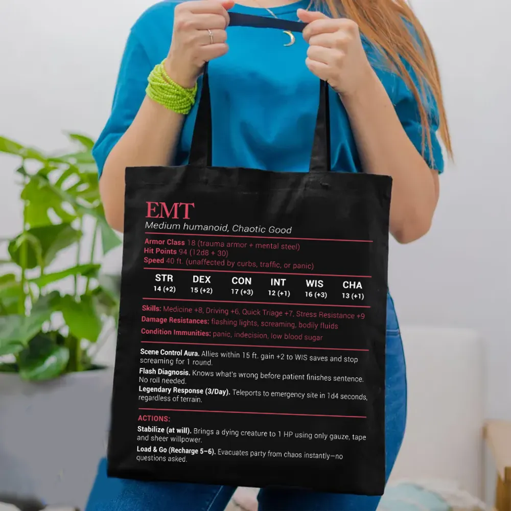 EMT Stats Lined Tote Bag - 1