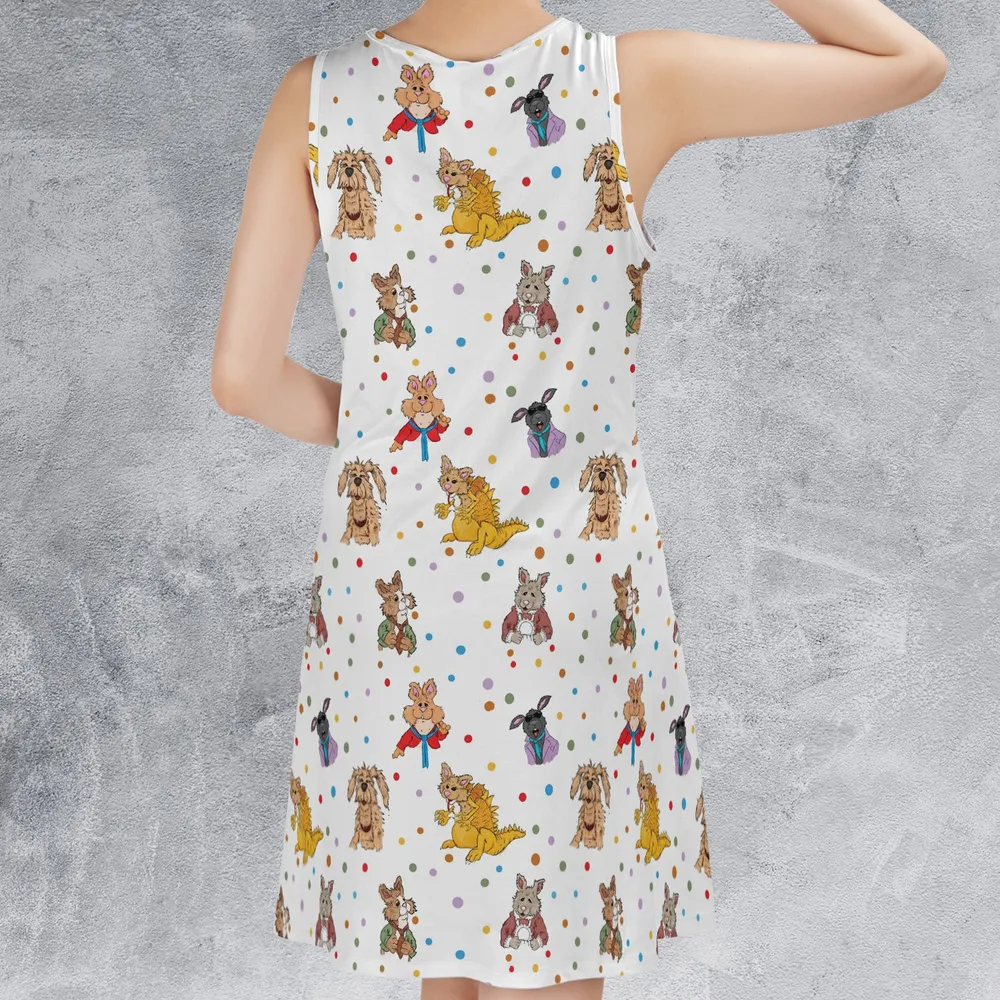 Tale of the Bunny Picnic Characters Sleeveless Dress - 2