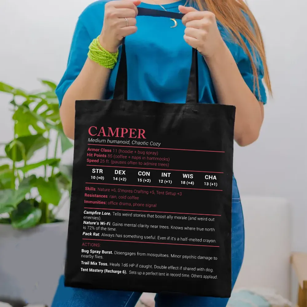 Camper Stats Tote Bag - 1