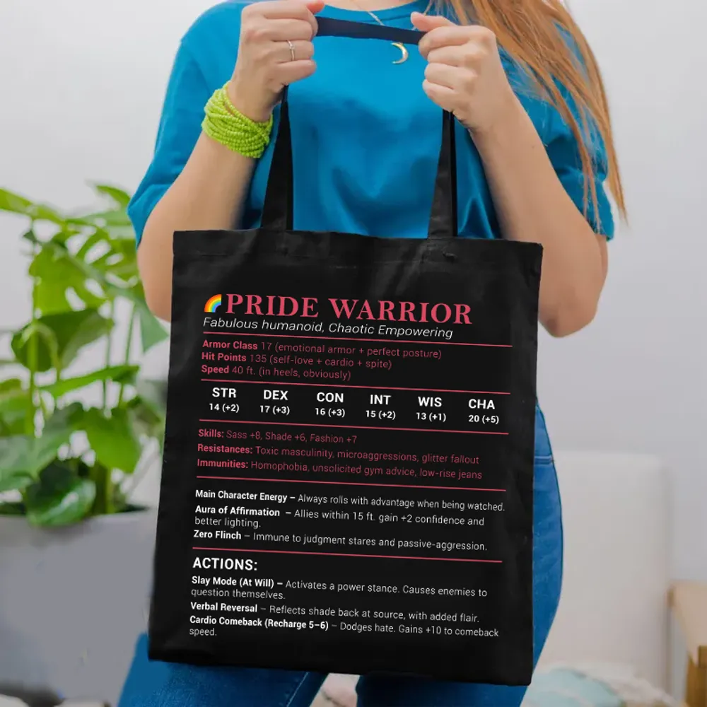 Pride Warrior Stats Tote Bag - 1
