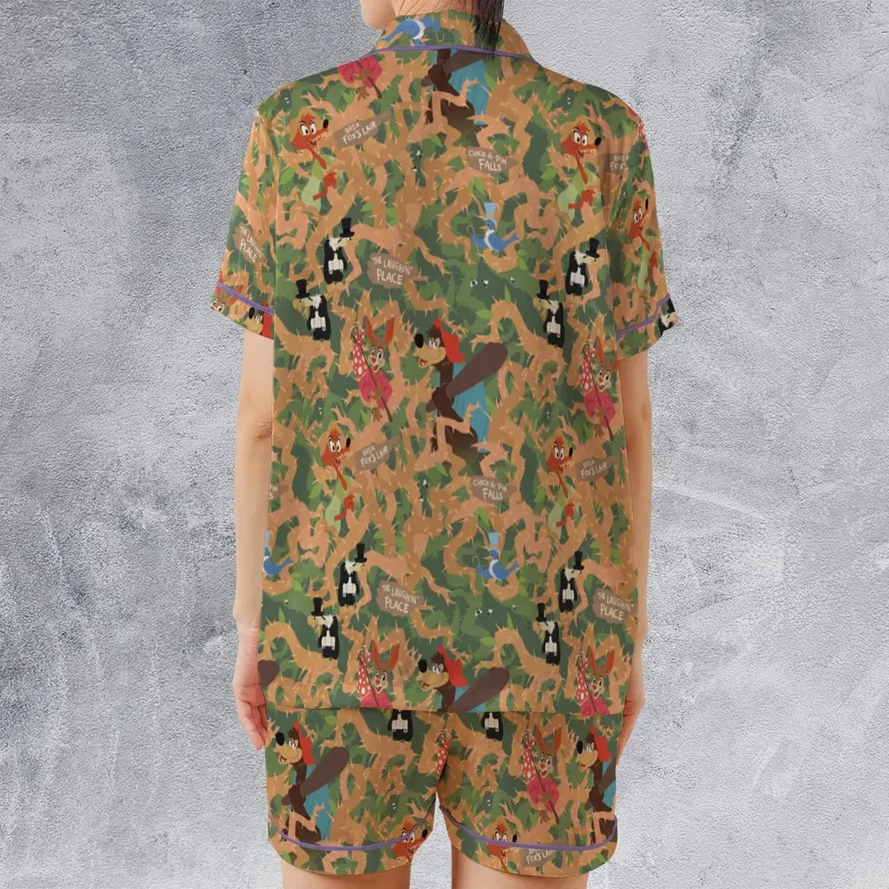 Flowing Down Splash Mountain Satin Short-Sleeve Pajamas Set - 2