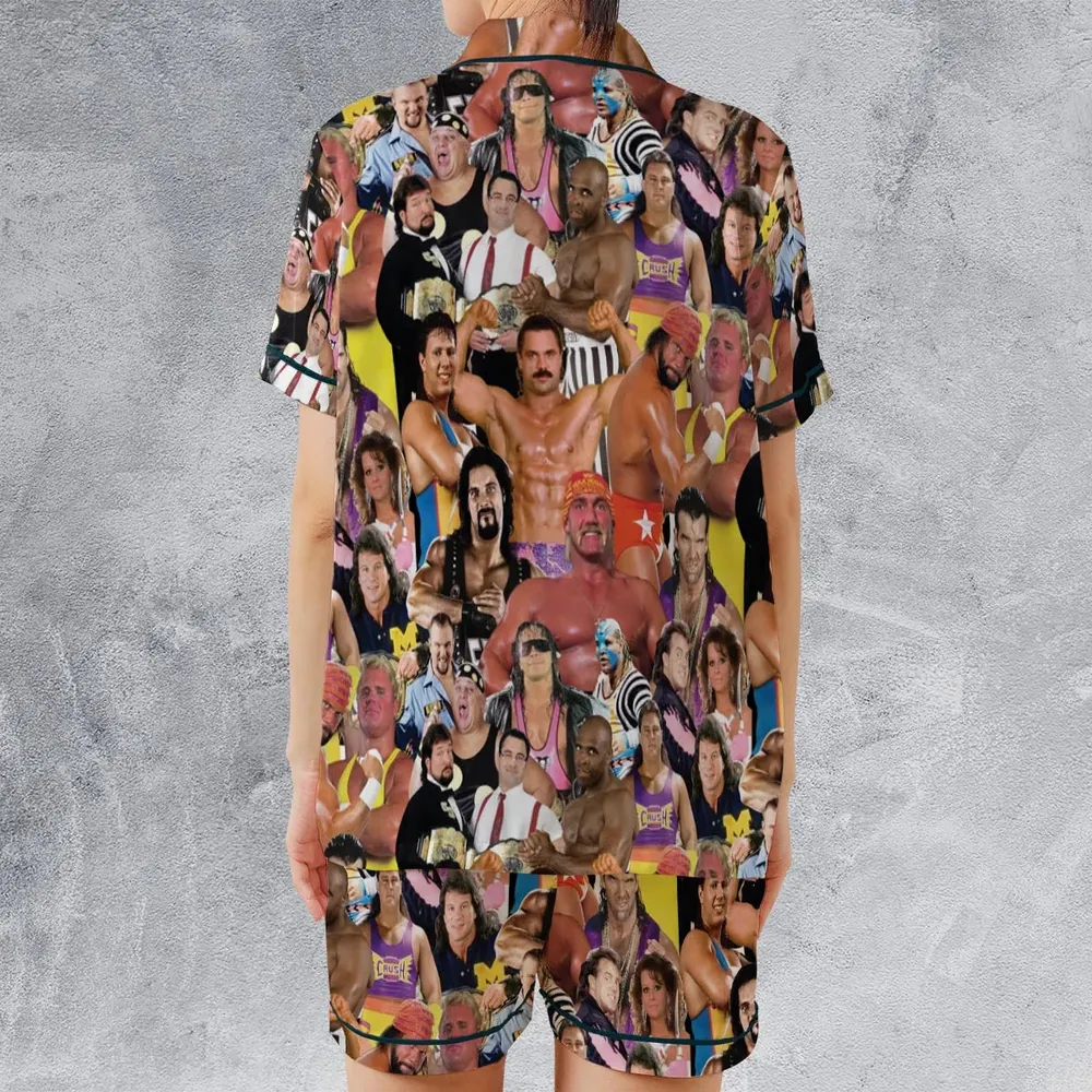 Early 90s Great Era Of WWF Satin Short-Sleeve Pajamas Set - 2