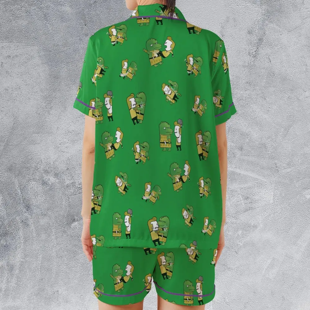 Kirk-Fu With Gorn Star Trek Satin Short-Sleeve Pajamas Set - 2
