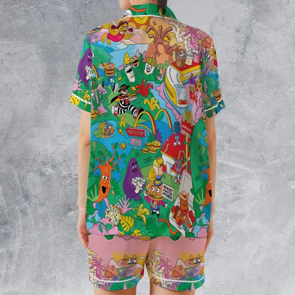 Foodland Mcdonaldland Satin Short-Sleeve Pajamas Set - 2