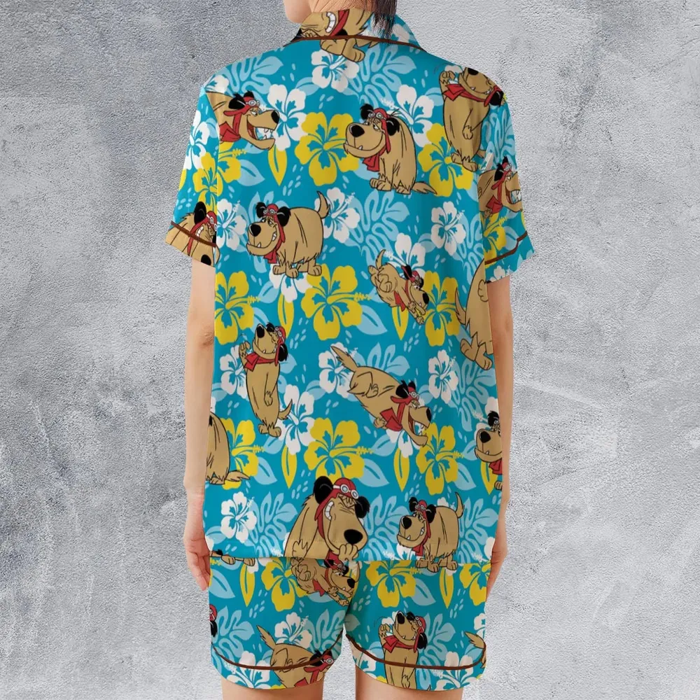 Bad Dog Muttley Wacky Races Satin Short-Sleeve Pajamas Set - 2