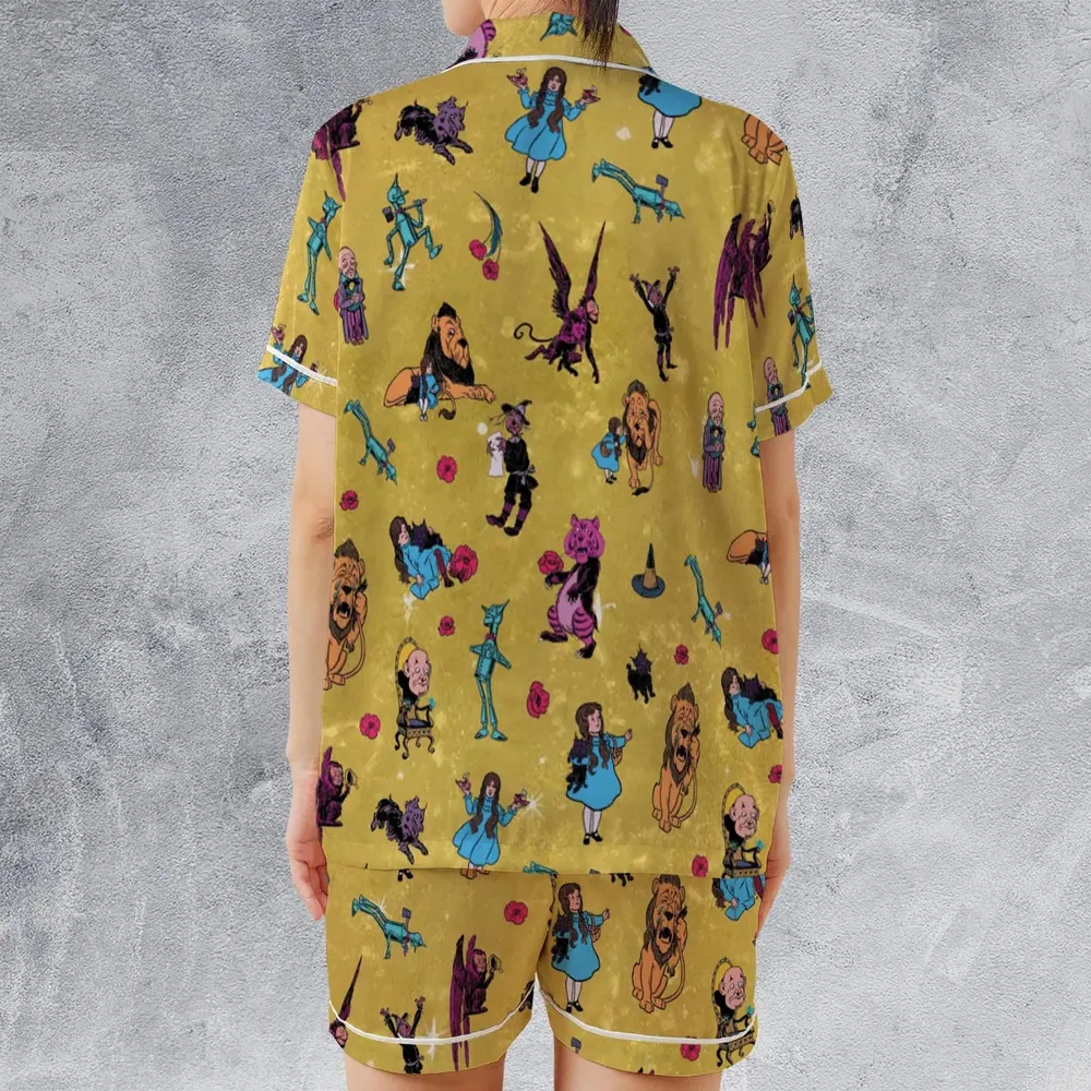 Friends in Emerald City Wizard of Oz Satin Short-Sleeve Pajamas Set - 2