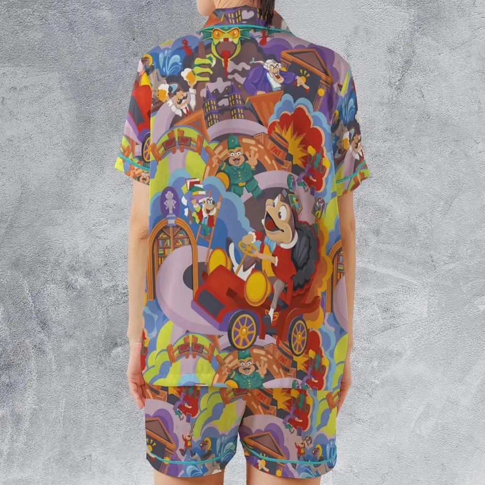 Wild Ride Satin Short-Sleeve Pajamas Set - 2