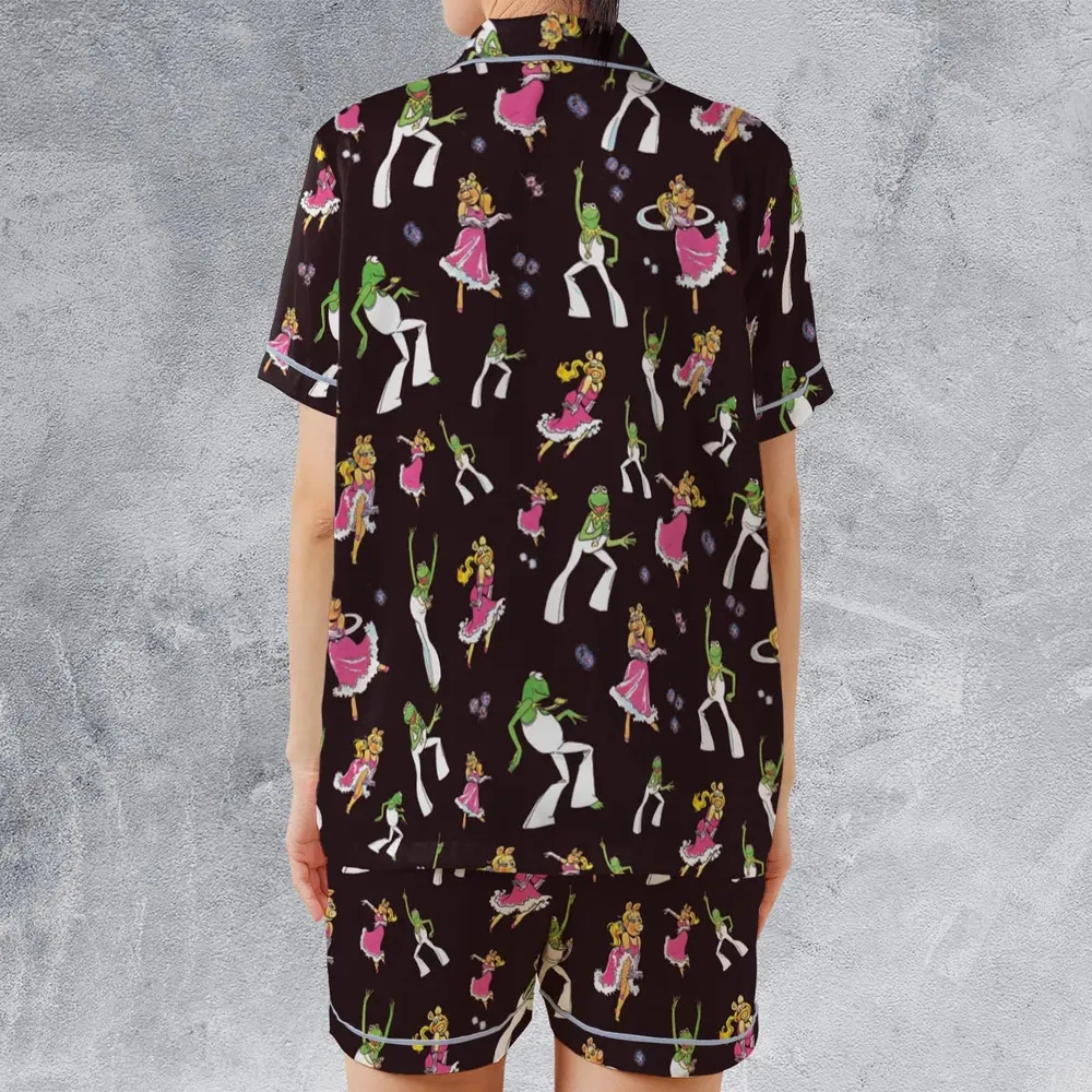 Disco Couple Kermit And Piggy The Muppet Show Satin Short-Sleeve Pajamas Set - 2