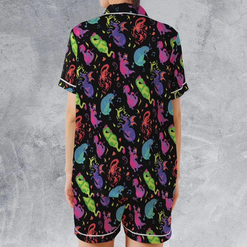 Classic Dragons Satin Short-Sleeve Pajamas Set - 2