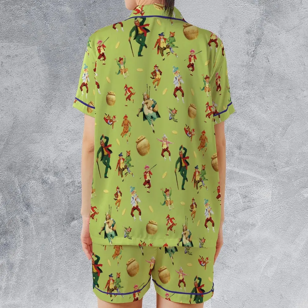 Irish Movie Darby O'Gill Characters Satin Short-Sleeve Pajamas Set - 2
