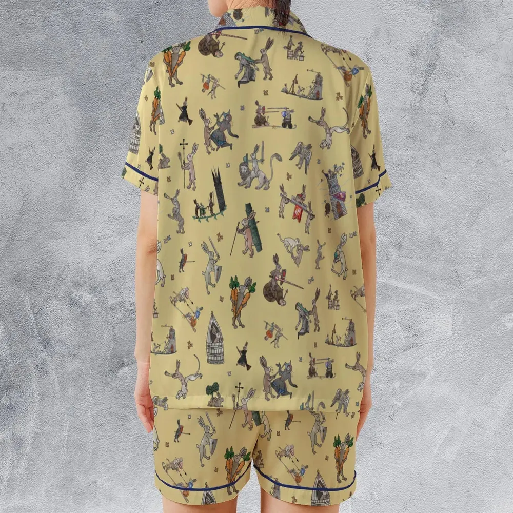 Killer Rabbit The Medieval Marginalia Satin Short-Sleeve Pajamas Set - 2