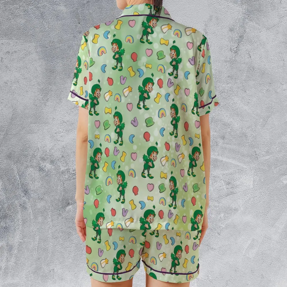 Lucky the Leprechaun Cereal Satin Short-Sleeve Pajamas Set - 2
