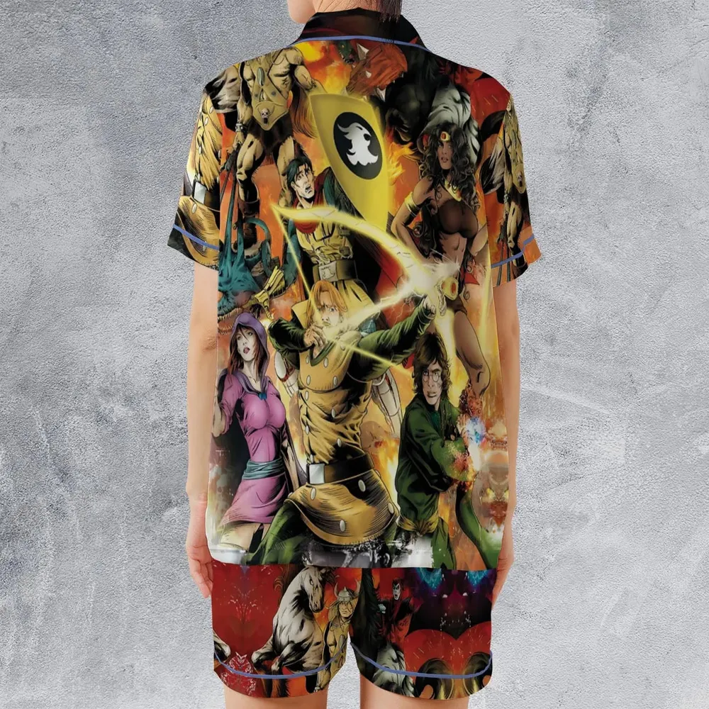 Great Power Dungeons Satin Short-Sleeve Pajamas Set - 2