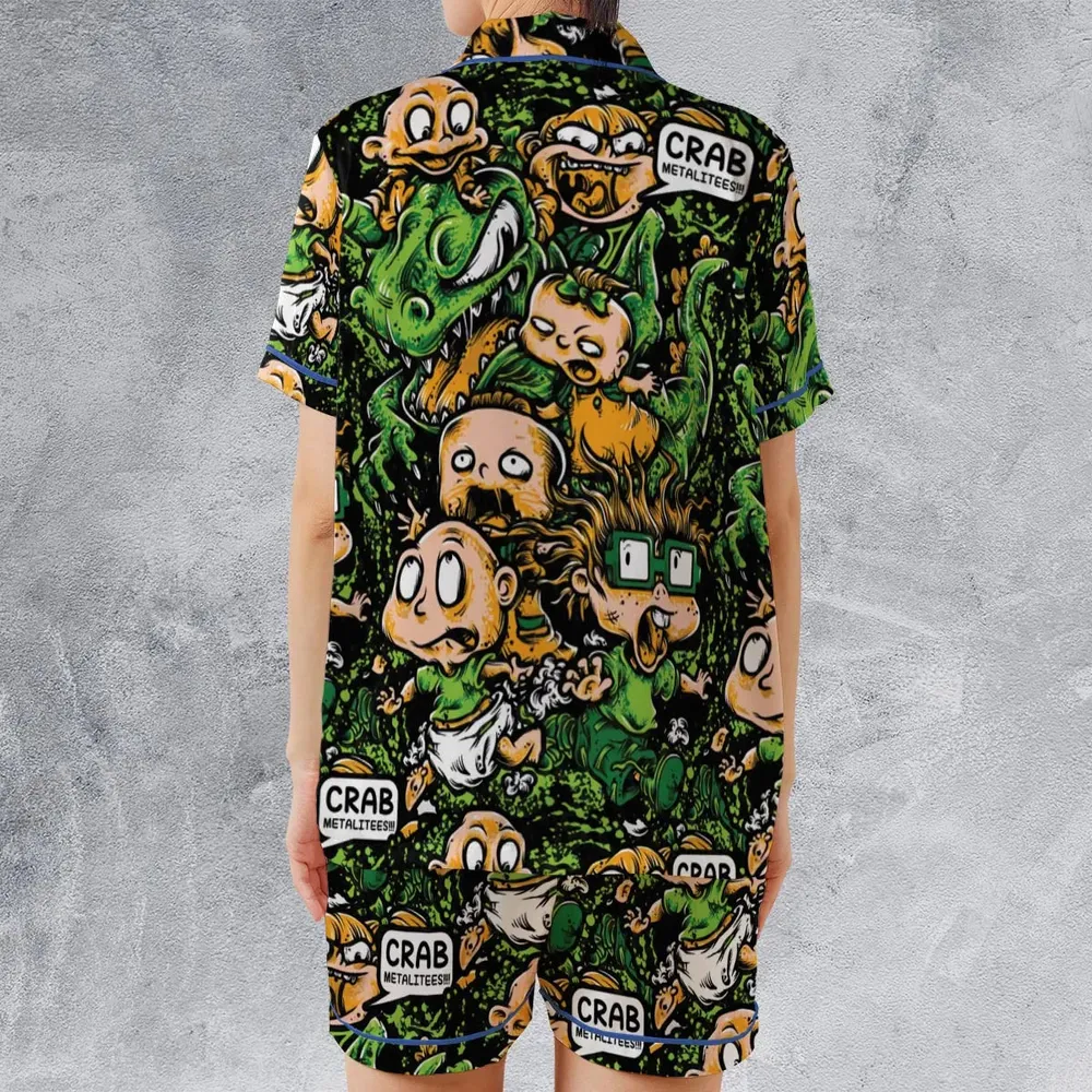 Old Skool Saturday Morning Rugrats Satin Short-Sleeve Pajamas Set - 2